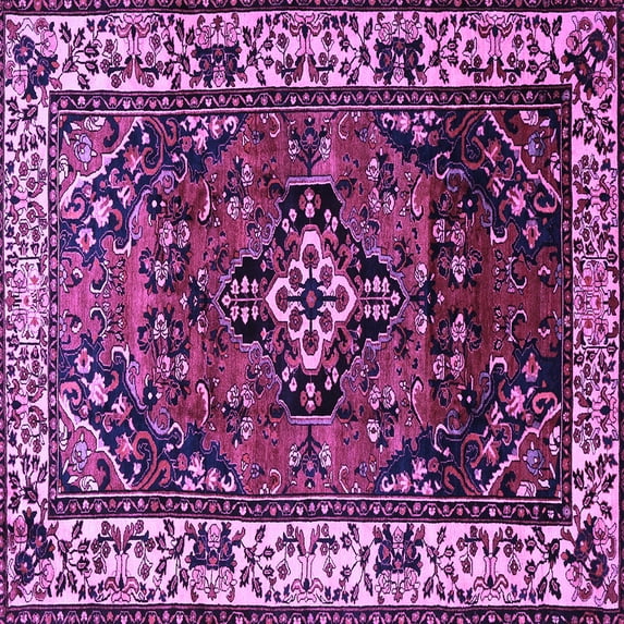 Ahgly Company Indoor Square Persian Purple Traditional Area Rugs, 5' Square