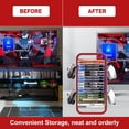 thumbnail image 4 of 15.8 In Game Storage Tower Compatible With PS5/ Xbox Series S & X/ Switch, Universal Video Game Disc Organizer 18 In 1 With 4 Controller Brackets, Game Disk Box Bracket, 4 of 8