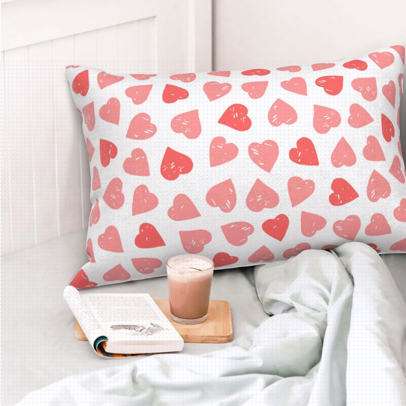 thumbnail image 6 of Disketp Pillow Covers Pink Hearts1 Pattern Throw Pillow Case Cushion Covers,Cushion For Bedroom,Couch,Home-20"X30", 6 of 8