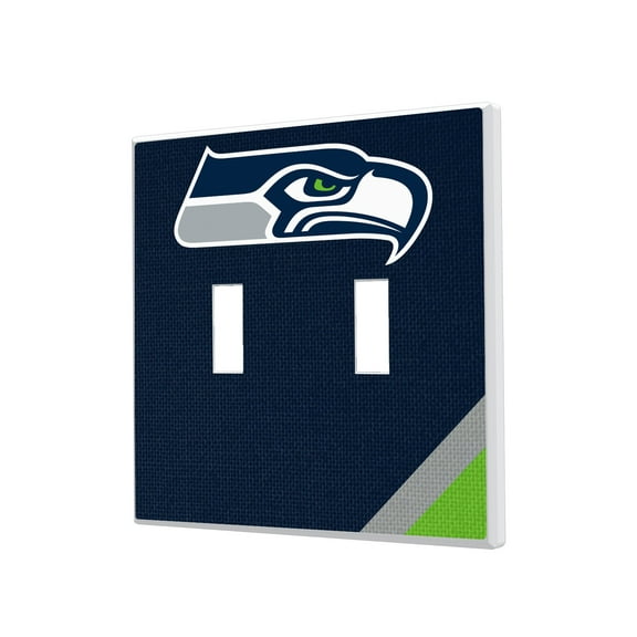 Seattle Seahawks Diagonal Stripe Double Toggle Light Switch Plate