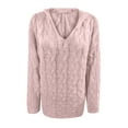 thumbnail image 4 of Babysbule Women's Fashion Sweater Fashion Women Fashion Loose Large Size Solid Color Hood Long Sleeves Sweater Tops, 4 of 7