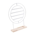 thumbnail image 3 of Organizador de pendientes, soporte para joyas de 4 niveles, de madera y metal, rústico, para mujer, ideal como regalo para encimera, tocador y hogar. Blanco, 3 of 8
