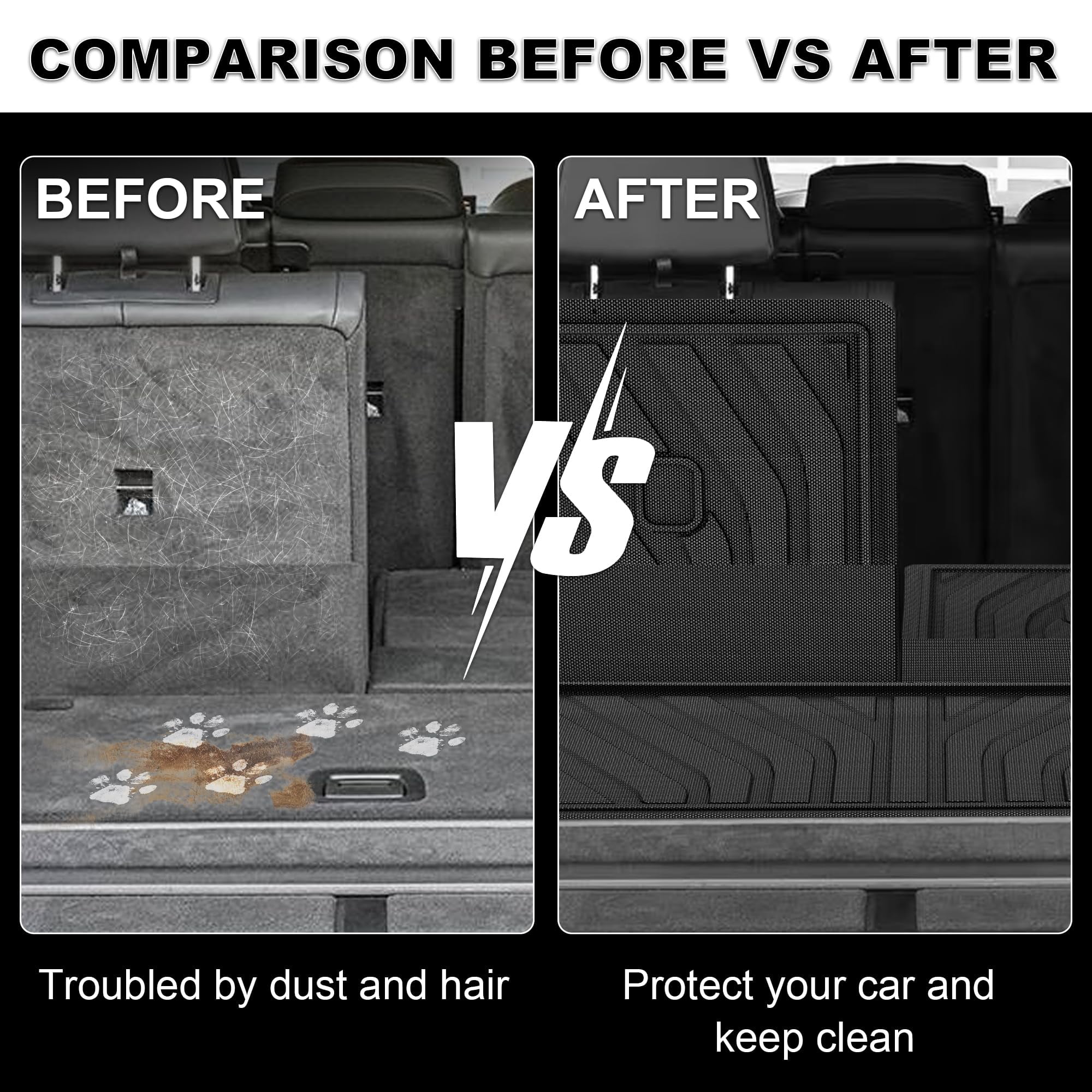 Cargo Liner and Backrest Mats Compatible with 2019-2025 BMW X7 (Not Fit 2021-2022 X7 50i and 2025 40i) - Custom Fit TPE Trunk Liner and Backrest Mats - All Weather Car Mats for X7 2025 2019-2024