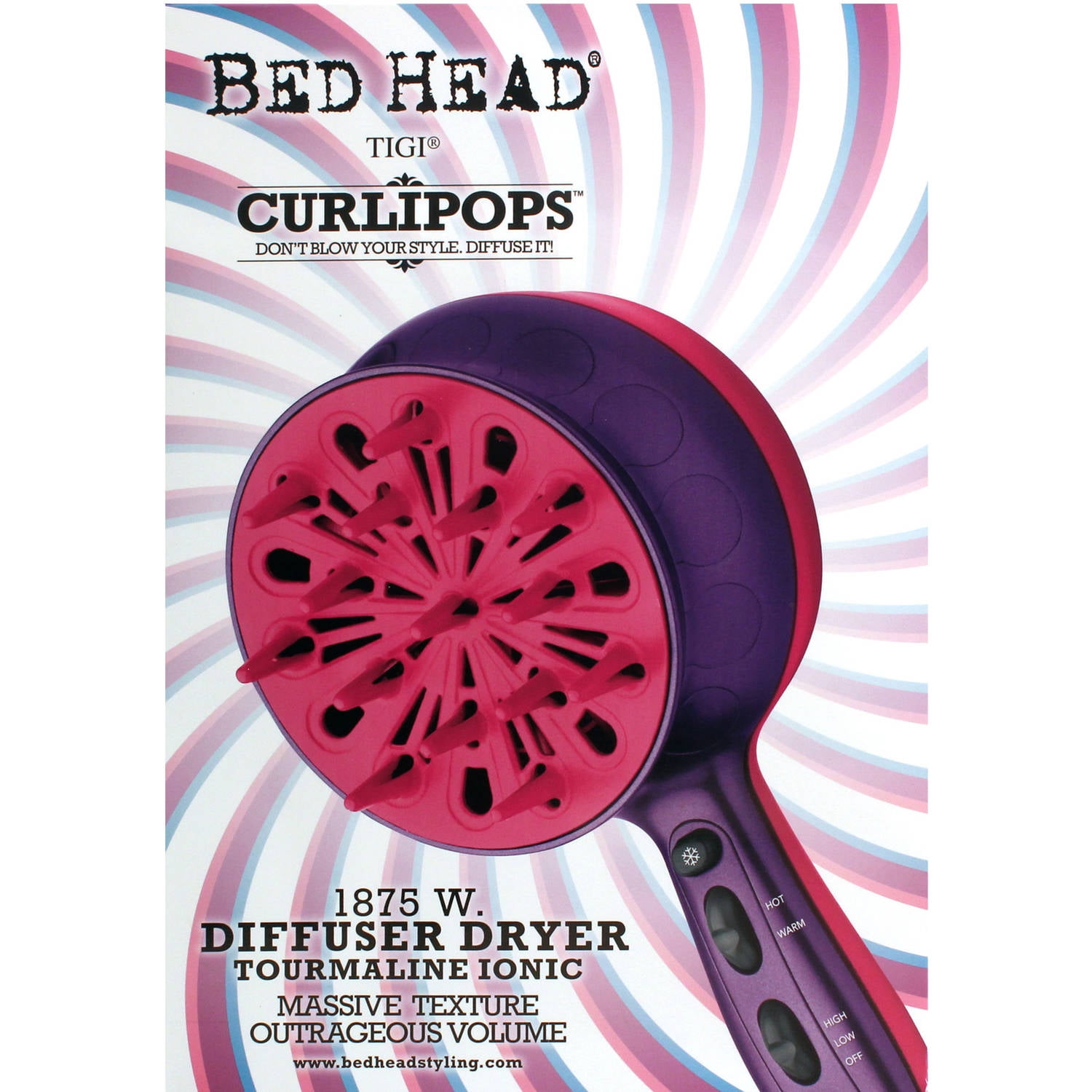 bed head ionic tourmaline curlipops tigi 1875w diffuser dryer bed head ionic tourmaline curlipops tigi 1875w diffuser dryer