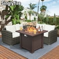 thumbnail image 5 of Singlyfire 28 inch Propane Fire Pit Table for Outside Propane 50000 BTU Smokeless Wicker Steel, 5 of 7
