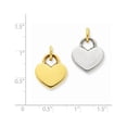 thumbnail image 3 of 14k Yellow Gold & Rhodium Hollow Polished 3D Reversible Heart Charm Pendant, 3 of 4
