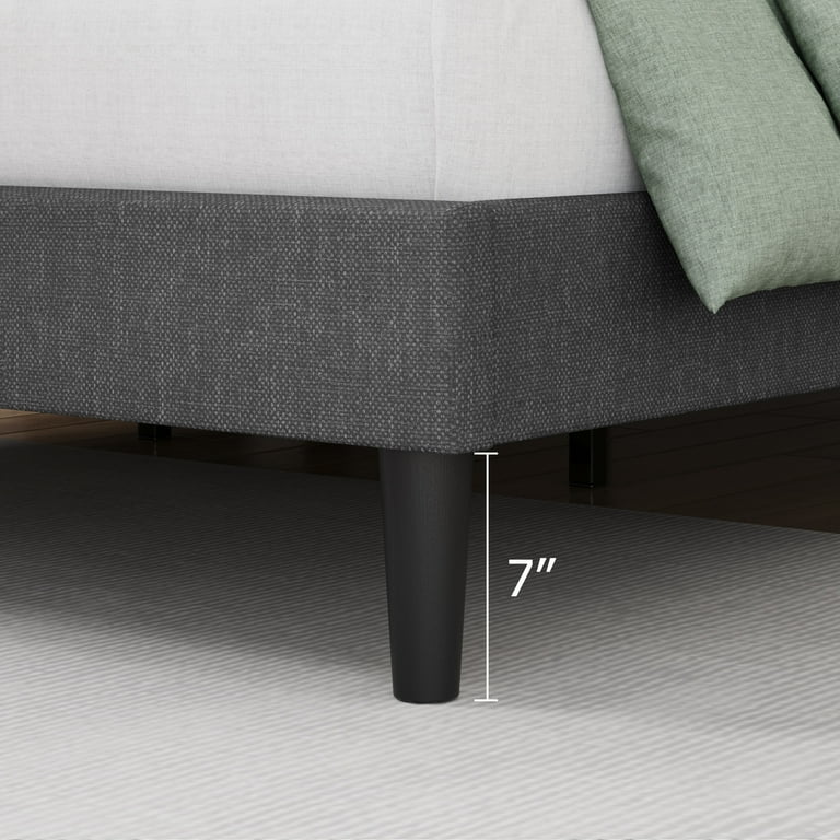 Homfa King Size Bed, Modern Upholstered Platform Bed Frame with Adjustable  Headboard for Bedroom, Grey 