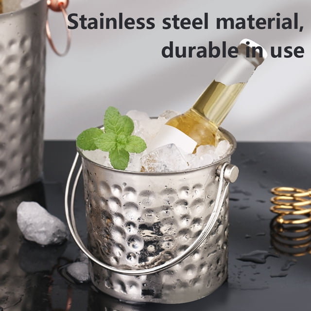 Ice Bucket Container with Filter Bar Accessories Stainless Steel Champagne Barrel, Ice Bucket, Bar for Home Restaurant
