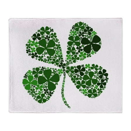 - CafePress - Lucky 4 Leaf Clover Irish - Soft Fleece Throw Blanket, 50