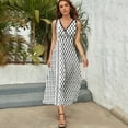 thumbnail image 4 of Sleeveless Dress Palestinian Hatta Kufiya Folk Pattern Black Palestine Arabic Traditional Keffiyeh, 4 of 5