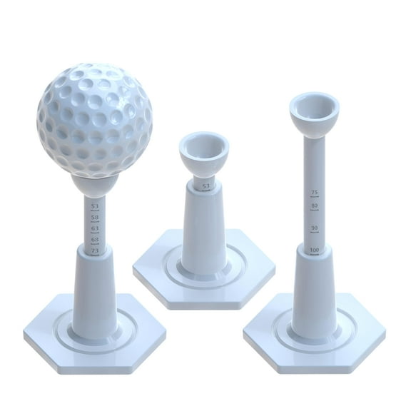 Adjustable Golf Tee for Mats, Unbreakable Rubber Golf Tees, Driving Range Tee, Golf Simulator Accessories, 3.9 Inch and 2.8 Inch, 2 Pack Blue and White