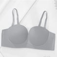 thumbnail image 4 of New summer arrivals SMihono Seamless Strapless Bra Push Up, Beauty Back Smoothing Underwire Lightly Lined Cups Bras for Women Blue S, 4 of 9