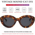 thumbnail image 4 of Gafas de Sol AIEYEZO Grandes con Forma de Ojo de Gato para Mujer en Tartaruga, 4 of 7
