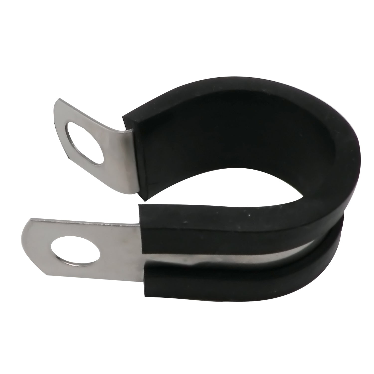 25 Marine Grade Stainless Steel Rubber-Lined P-Clip 13mm Hose Pipe Clamp M6 Hole 