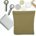 thumbnail image 6 of Small Cosmetic Bag Storage Bag PU Leather Toiletries Bag Durable Comfortable Casual Coin Pouch Change Holder for Indoor Home Men Women Grass Green, 6 of 8