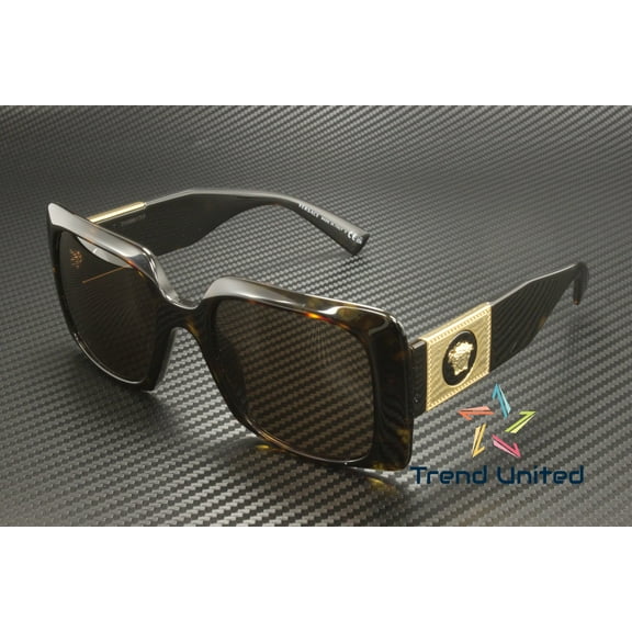 Versace VE 4405 Plastic Womens Rectangle Sunglasses Havana 54mm Adult