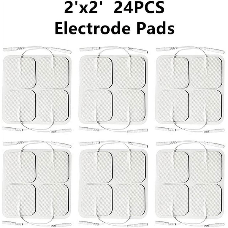 Easy@Home Tens Unit Self Stick Carbon Electrode Pads, Non Irritating Design 16 Pcs 2 x 4 Reusable Pads