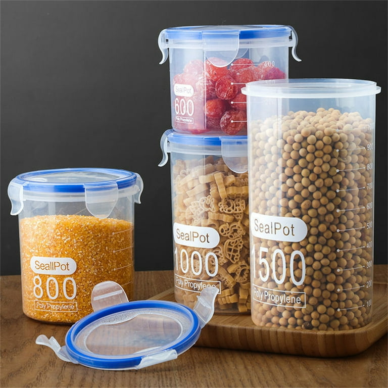 Casewin Overnight Oats Container Jar (4-Piece set) - Plastic Containers  with Lids - Oatmeal Container to go | Portable Cereal and Milk Container on