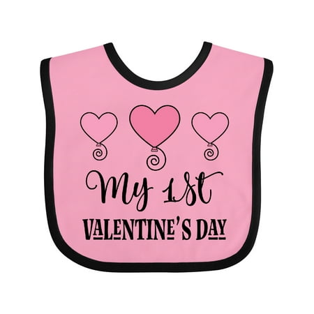 

Inktastic My 1st Valentines Day Girls Heart Gift Baby Girl Bib