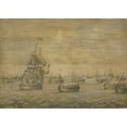 thumbnail image 2 of Pieter Vogelaer 14x11 Black Ornate Wood Framed Double Matted Museum Art Print Titled: The Dutch Herring Fleet (1670 - 1700), 2 of 5