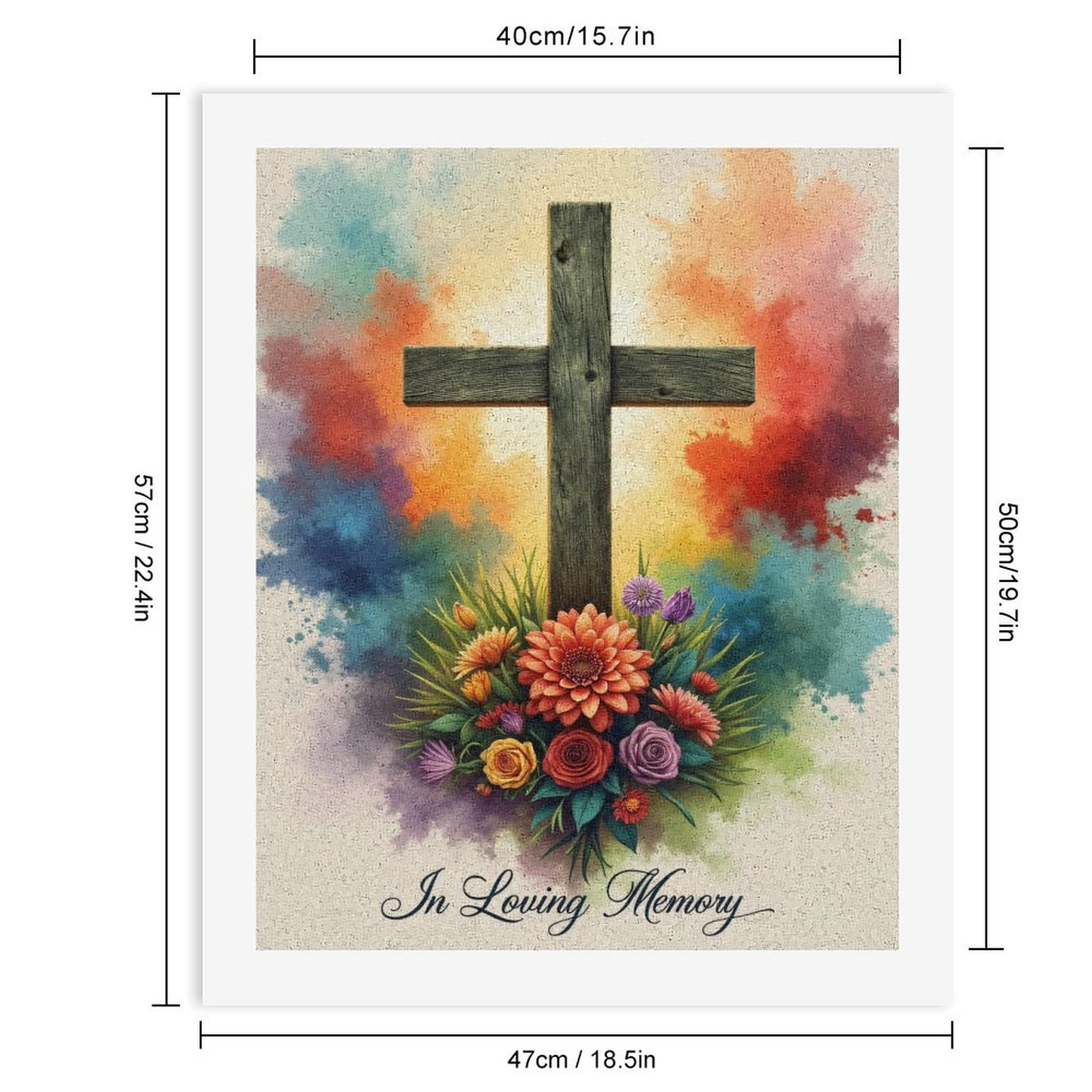 Paint by Numbers Kit for Adults, Colorful Cross Floral Tribute Paint by Numbers, Easy Paint by Numbers Kit for Adults Beginner, DIY Adult Paint by Number Kits on Canvas, Home Decor