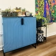 thumbnail image 4 of HLR 31.7" Kitchen Wood Accent Cabinet with 2 Doors, Sideboard with Storage for Dining Room, Blue, 4 of 7