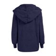 thumbnail image 3 of Women's Two Way Wear Longline Jacket Warm Open Cardigan With Pockets Zipper Sweaters for Women No Hood Zip Warm up Jacket Lined Jacket Running Women Womens Light Jacket Women Long Jacket Suede Jacket, 3 of 4