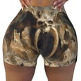 thumbnail image 2 of Sikiie Ancient Skull Cave Landscape Workout Shorts Women Scrunch Butt Gym Shorts Seamless High Waist Tummy Control Yoga Biker Athletic Shorts-X-Large, 2 of 8