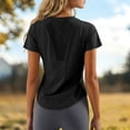 thumbnail image 5 of oqasdz T Shirts for Women Short Sleeve Crewneck Mesh Quick Drying Slim Fit Athletic Workout Shirts Breathable Summer Yoga Tee Top T-Shirts,Black,S, 5 of 7