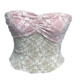 thumbnail image 3 of Parte Superior Del Tubo Top bandeau con lazo de encaje Y2k Ygjytge para Mujer Blanco T S, 3 of 9