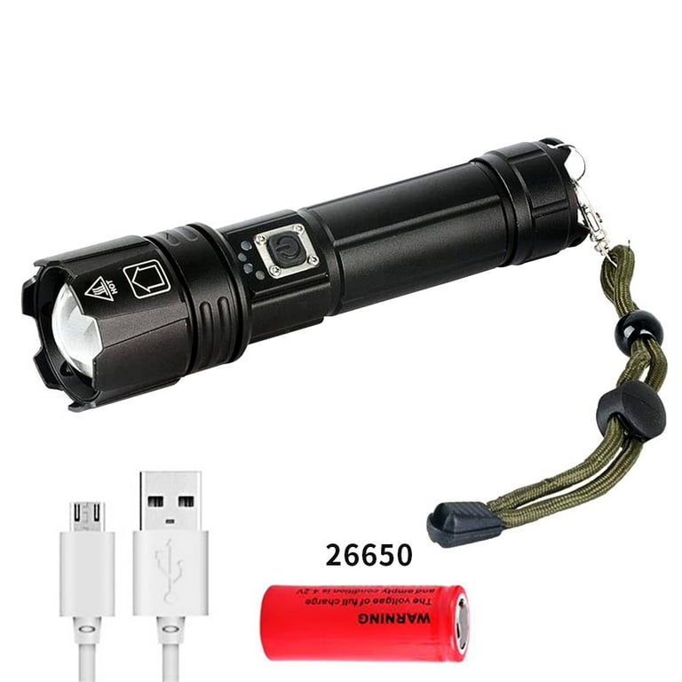led Flashlight 5000 lumens Most Powerful 26650 Battery Power Output USB  Rechargeable Torch XHP70 Hunting Waterproof Zoomable Best Flashlight for