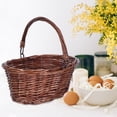 thumbnail image 3 of GOOHOCHY Cesta de almacenamiento tejida: cesta multiusos de mimbre con asa para transportarla fácilmente - Contenedor de almacenamiento con forma de huevo para picnics., 3 of 8