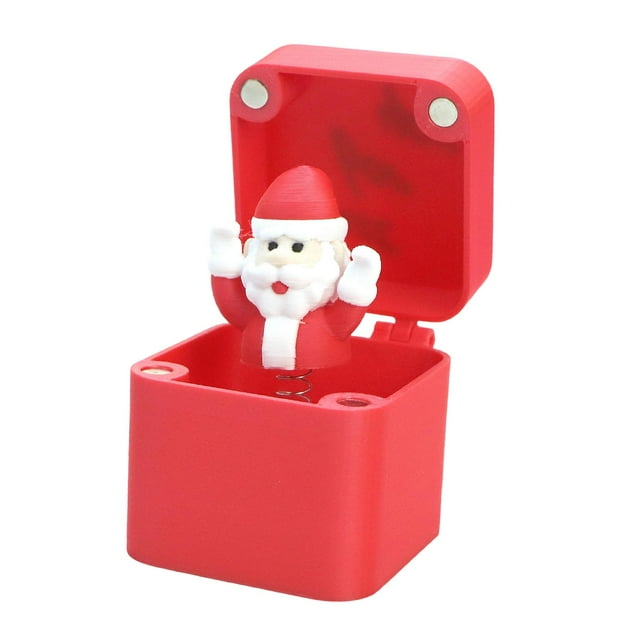 Adorno de caja de bromas navideñas, ligero, divertido, para bromas prácticas, decoración novedosa Caja roja de Santa