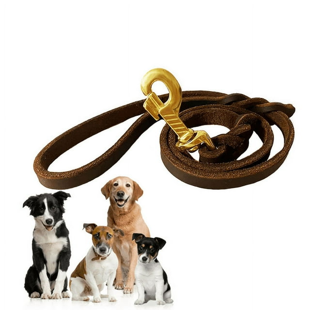 2ft Dog Leash 1/2 inch Braided Leather Leash,Professional Handmade Short Leather Leash