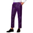 thumbnail image 5 of INSPIRE CHIC Glitter Pants for Men's 70s Disco Metallic Trousers Straight Leg Party Sequin Pants 30 Purple, 5 of 5