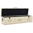 thumbnail image 2 of vidaXL Storage Bench 43.3" Cream Solid Wood Fir, 2 of 6