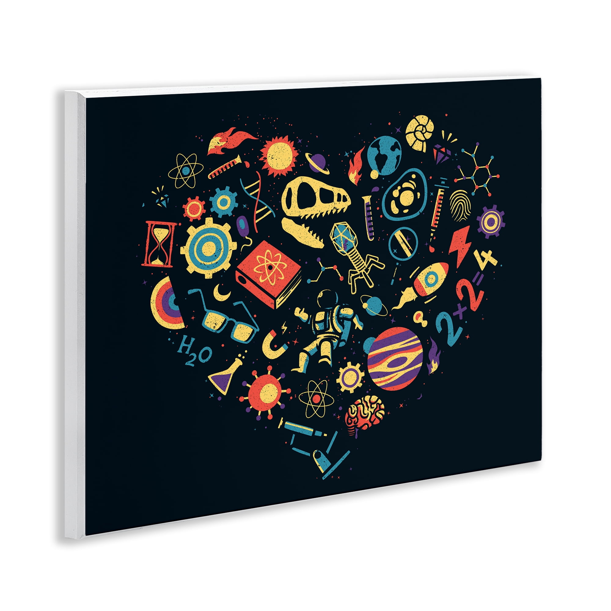 Stupell Industries Retro Science Heart Wall Plaque Art, design by Tobe Fonseca