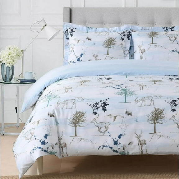 Sheetsnthings 2pc 100% Cotton Duvet Cover Set (Twin/Twin XL) Alpine Fawn Comforter Cover with Pillow Sham