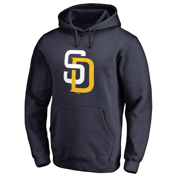 Men's Navy San Diego Padres Official Logo Fitted Pullover Hoodie