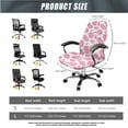 thumbnail image 5 of SCRAWLGOD Cow Print White Pink Comfy Office Chair Cover with Arm Rest Slipcovers Dustproof Desk Chair Slipcover Anti-Slip Universal Swivel Chair Protector, 3 PCS, L, 5 of 7