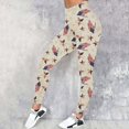 thumbnail image 3 of Gibobby Pantalones de yoga Mujeres Casual Cuatro de julio Día de la Independencia Impreso Deportes Leggings Pantalones largos(Beige,M), 3 of 5