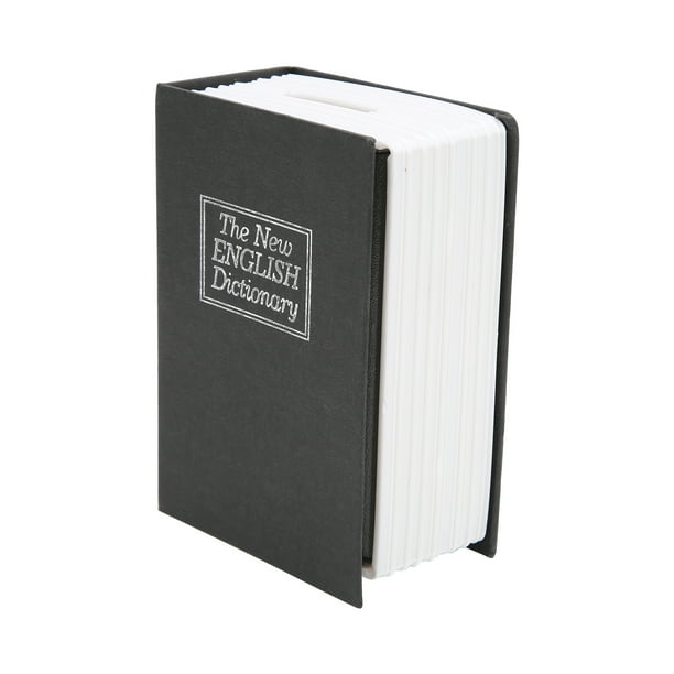 Caja de ahorros para adultos Bling Bling caja fuerte para libros negra con llave