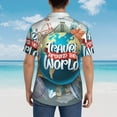 thumbnail image 6 of Kll Men'S Hawaiian Shirt Short Sleeve Button Down Beach Shirts-Travel Around The World, 6 of 8