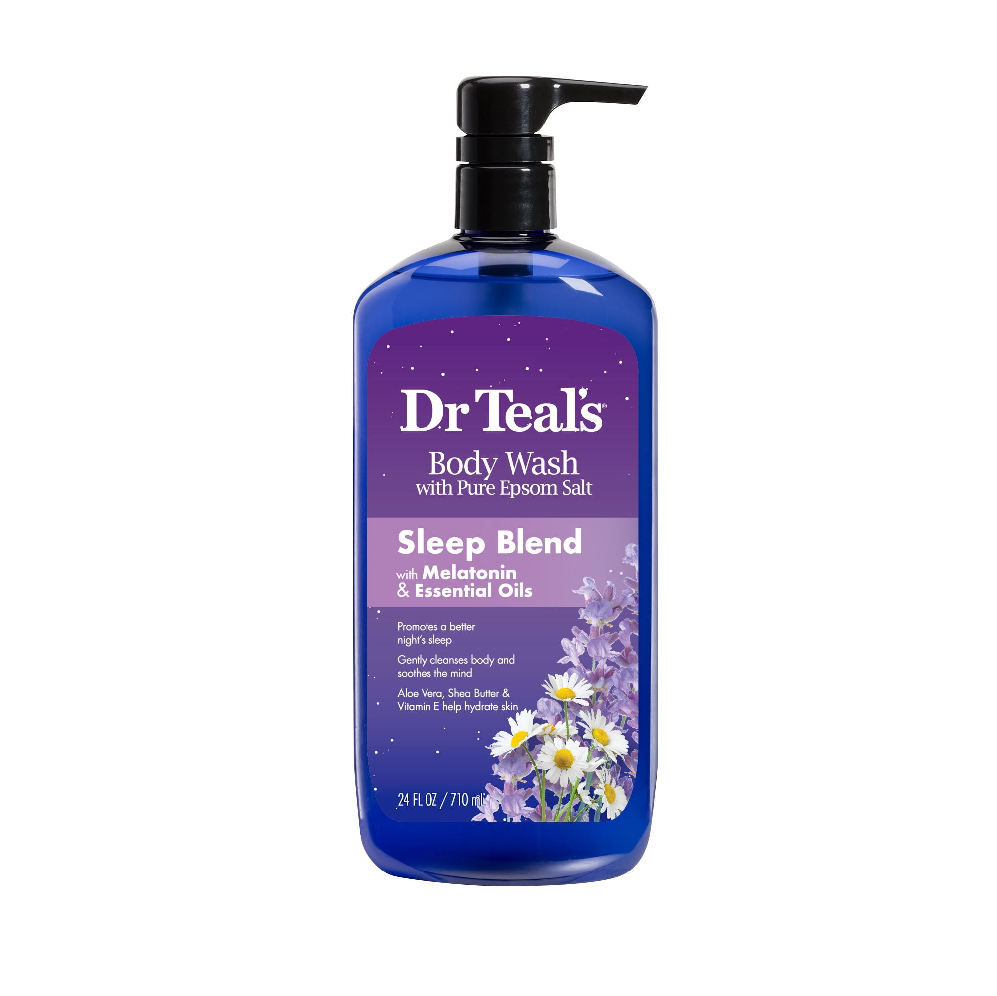 Dr Teal's Body Wash with Pure Epsom Salt, Sleep Blend with Melatonin, 24 fl oz.