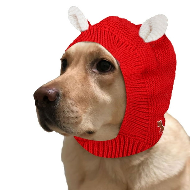 Funny Dog Hat Crocheted Dog Cap Warm Winter Polyester Knitted Headwear for Medium Large Dogs and