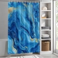 thumbnail image 3 of Blue Marble Fabric Shower Curtain Abstract Modern Art Washable Shower Curtains for Bathroom, Waterproof Bath Curtain with Hooks Home Decor 36x72in, 3 of 8