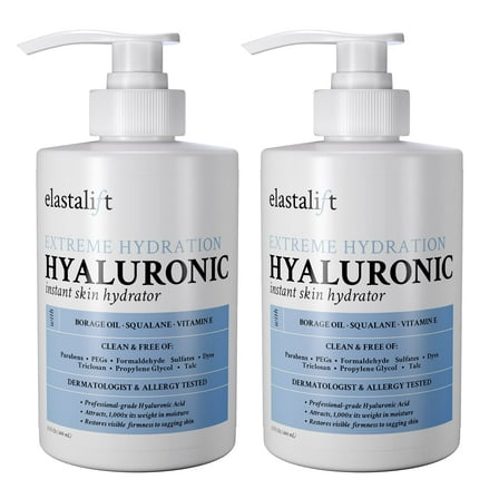Elastalift Hyaluronic Acid Body Cream with Vitamin E for Dry Skin and Sagging Skin. Set of Two 15 fl oz