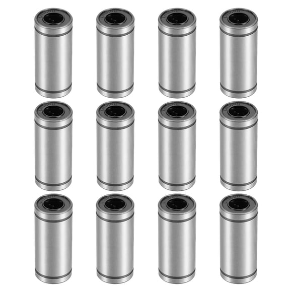 Unique Bargains LM10LUU Linear Ball Bearings, 10mm Bore 19mm OD 55mm Long Linear Bearing for CNC, 3D Printer, 12 Pack