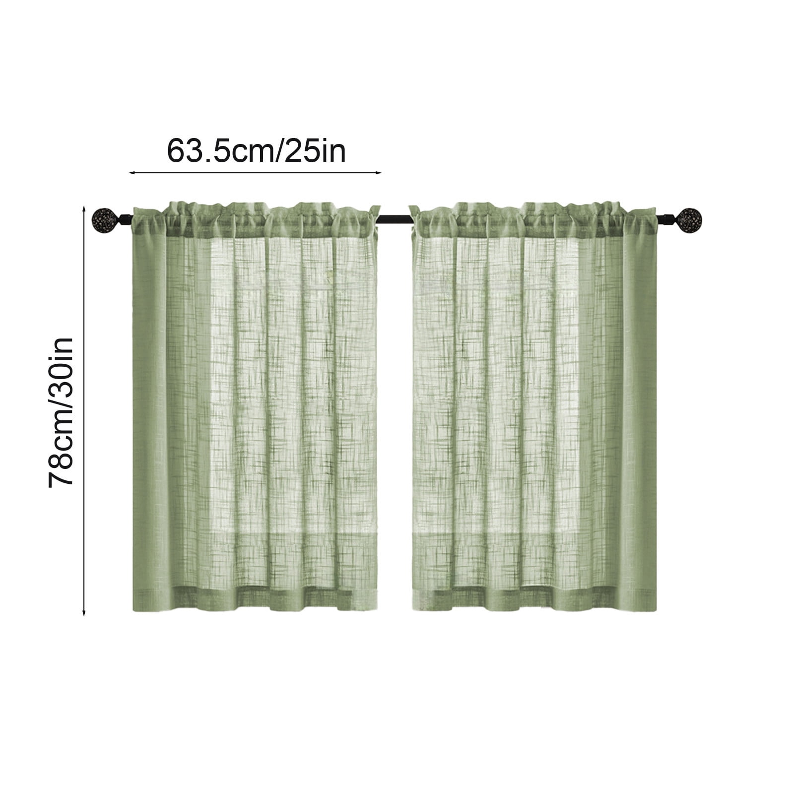 Swiftyle 6 Pcs Linen Bathroom Curtain Vintage Style Semi-Transparent Privacy Window Treatment for Kitchen Decor
