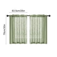 thumbnail image 3 of Spring Linen Textured Kitchen Window Curtains over Sink 25×30 Inch Length Semi Sheer Farmhouse Small Curtains for Cafe Bathroom Basement, Short Rod Pocket Tier Curtains 2 Panels, 3 of 5